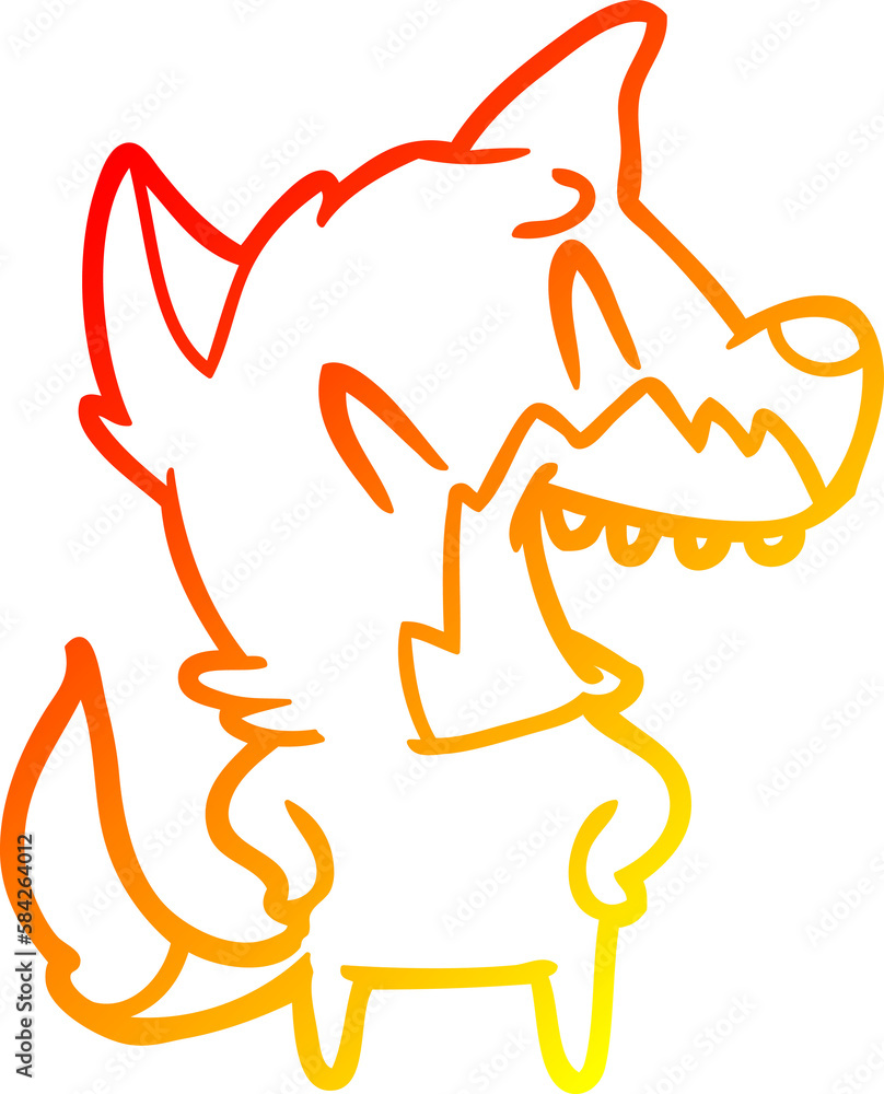 warm gradient line drawing laughing fox cartoon warm gradient line drawing laughing fox cartoon