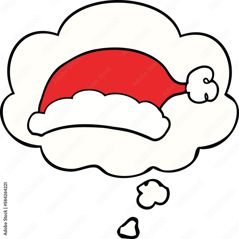cartoon christmas hat and thought bubble cartoon christmas hat and thought bubble