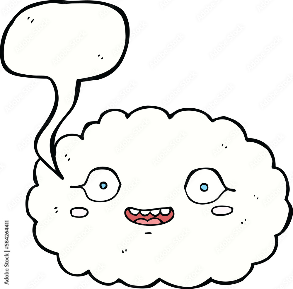 happy cartoon cloud with speech bubble happy cartoon cloud with speech bubble