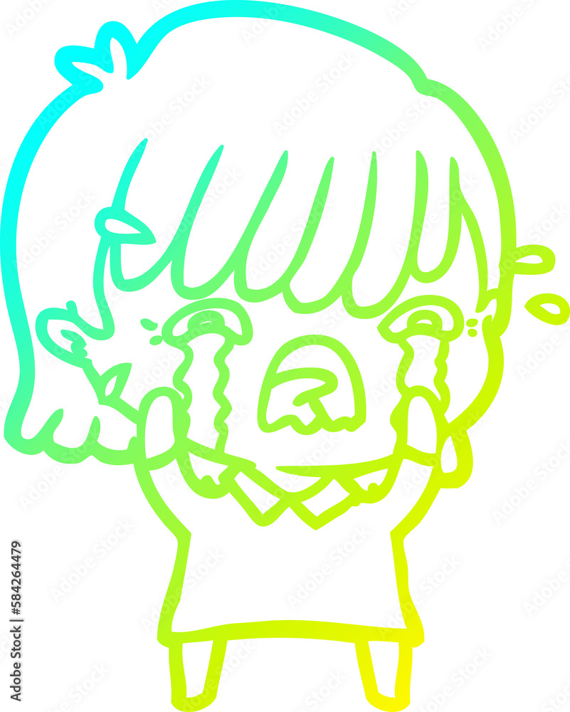 cold gradient line drawing cartoon girl crying cold gradient line drawing cartoon girl crying
