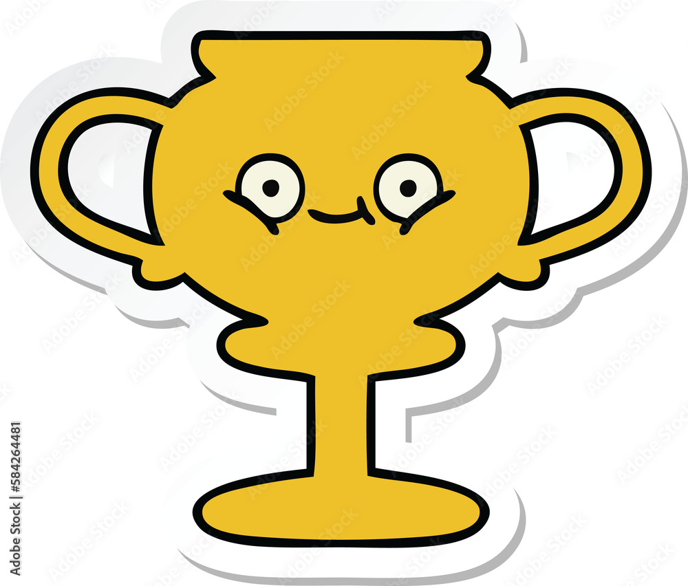 sticker of a cute cartoon trophy sticker of a cute cartoon trophy