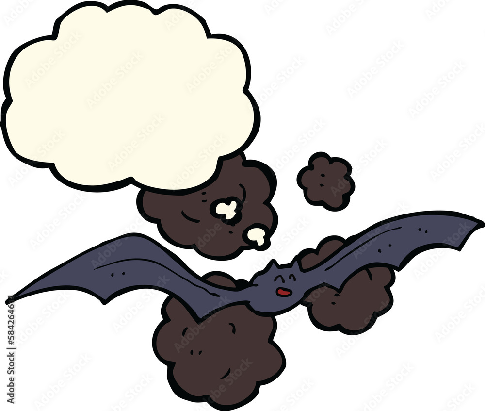 Obraz premium cartoon bat with thought bubble