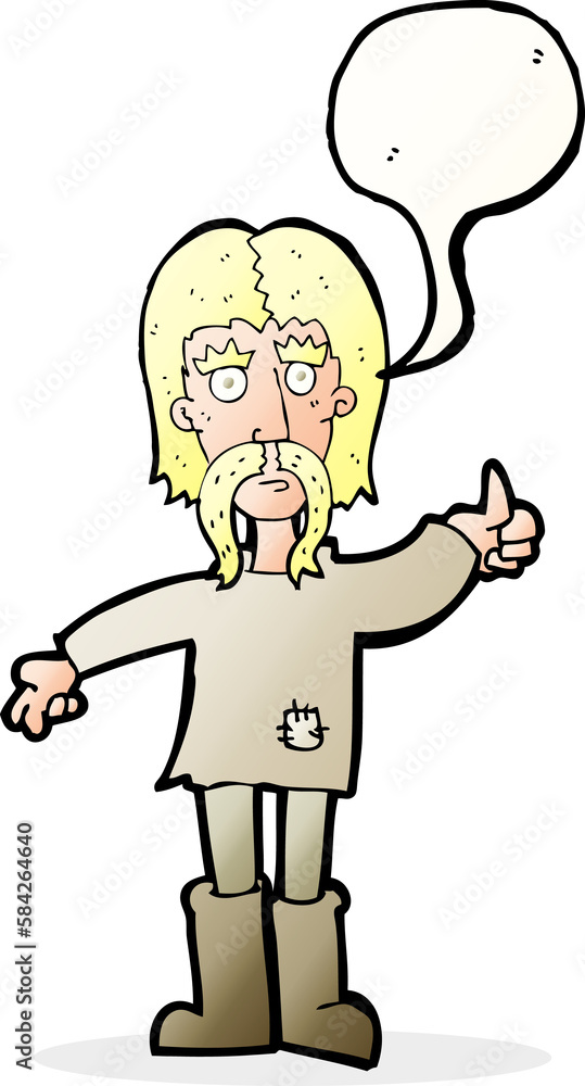 cartoon hippie man giving thumbs up symbol with speech bubble cartoon hippie man giving thumbs up symbol with speech bubble