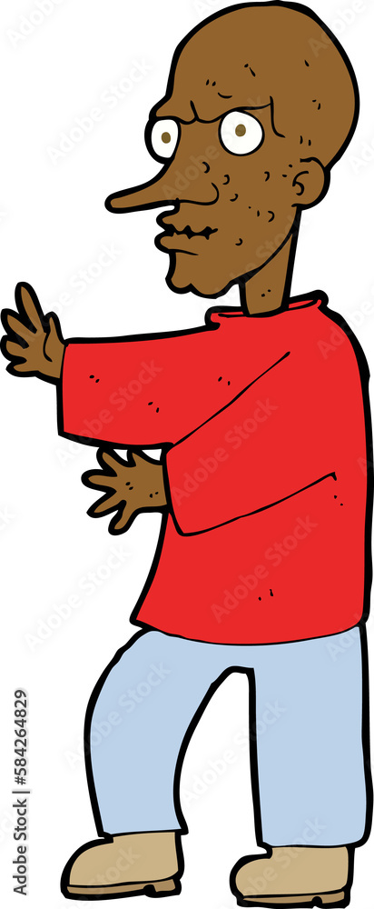 cartoon mean looking man