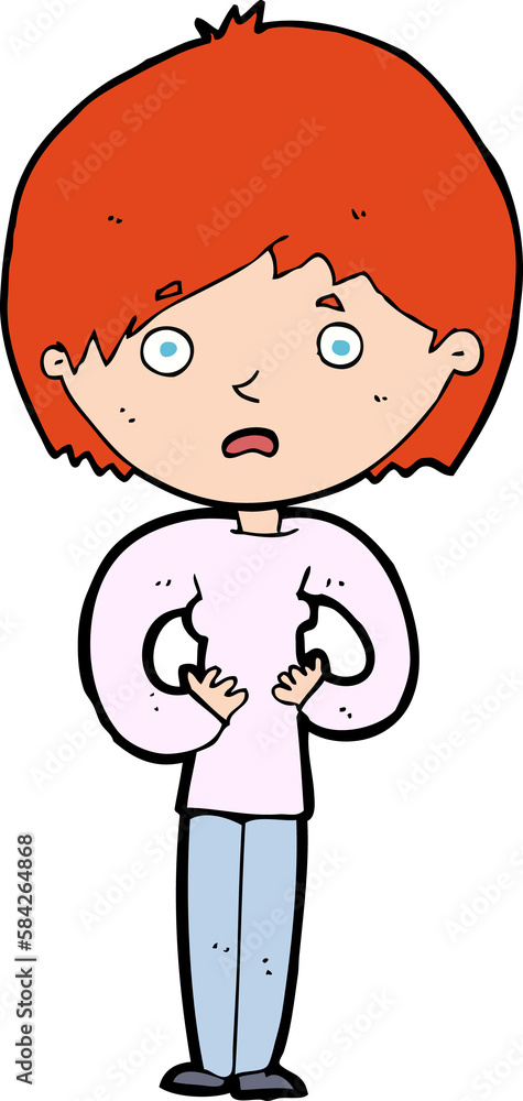 cartoon woman making Who Me? gesture cartoon woman making Who Me? gesture