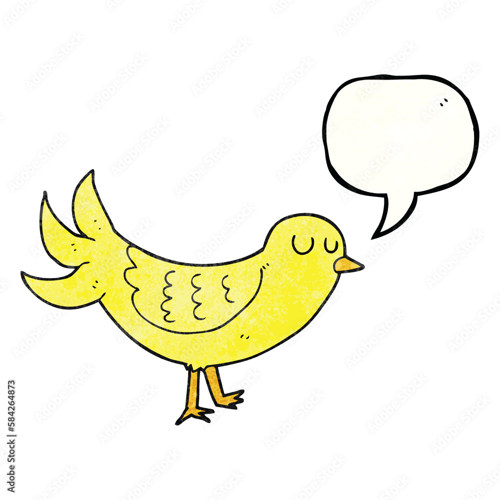 speech bubble textured cartoon bird speech bubble textured cartoon bird