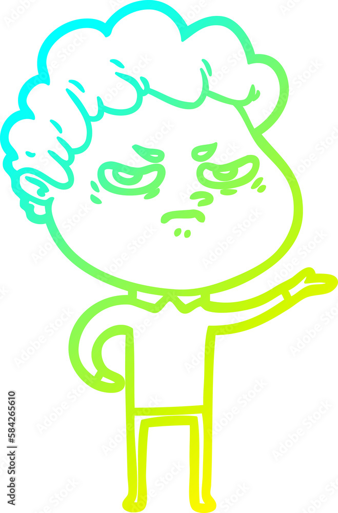 cold gradient line drawing cartoon angry man cold gradient line drawing cartoon angry man