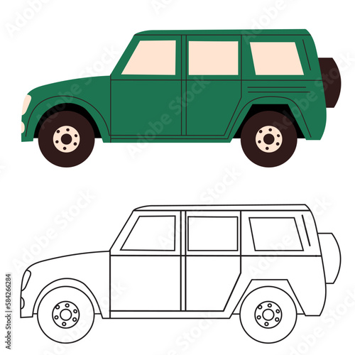 car kids coloring book for boys isolated vector