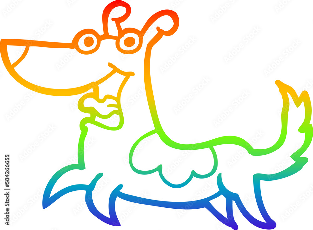 rainbow gradient line drawing happy dog cartoon rainbow gradient line drawing happy dog cartoon