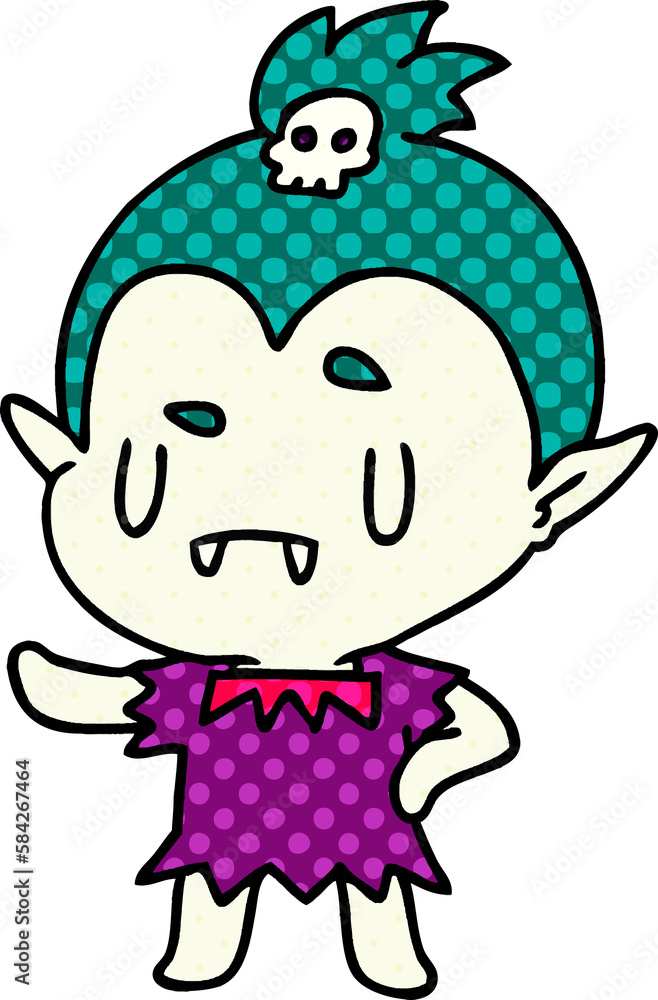 Fototapeta premium cartoon kawaii of cute vampire girl