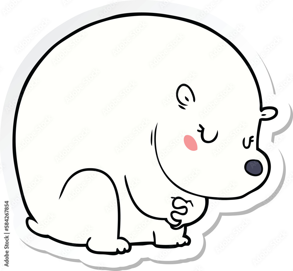 sticker of a cute cartoon polar bear sticker of a cute cartoon polar bear
