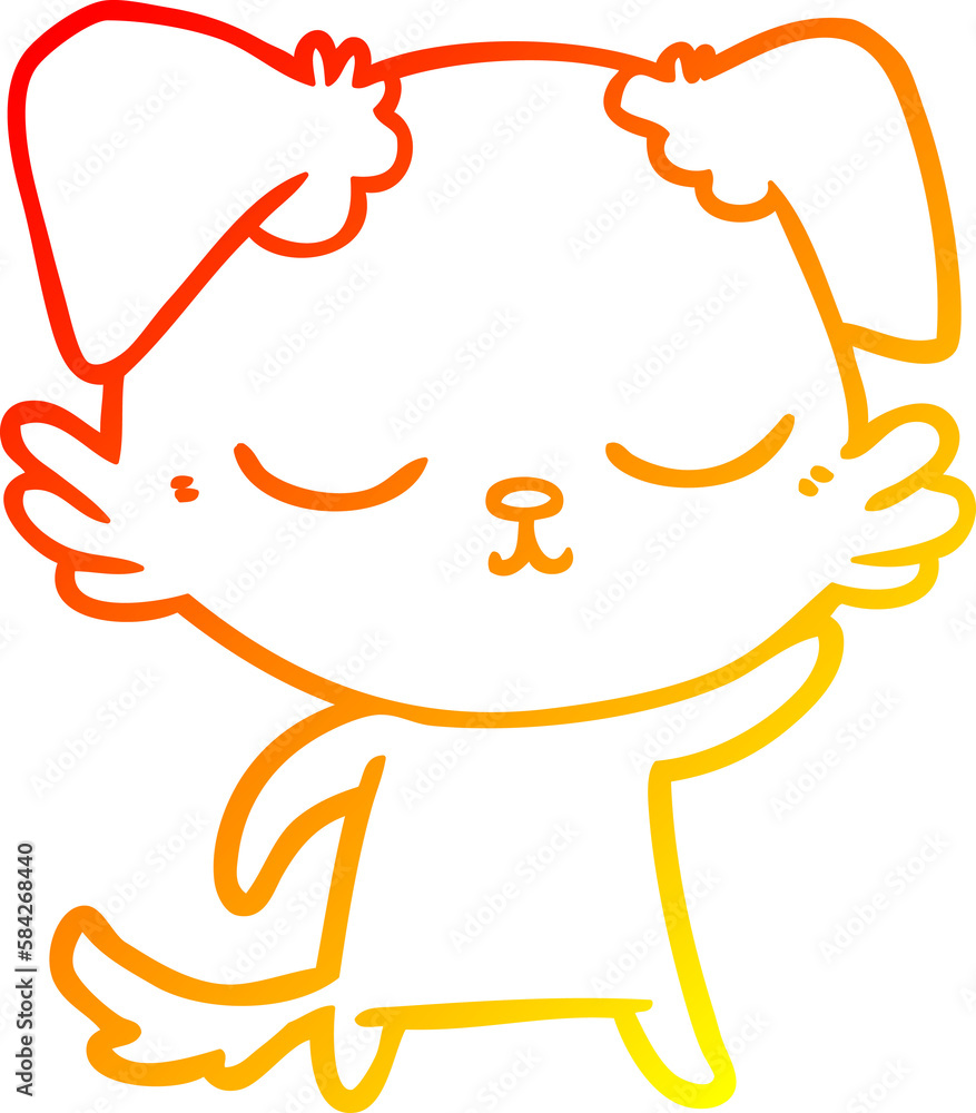 warm gradient line drawing cute cartoon dog warm gradient line drawing cute cartoon dog