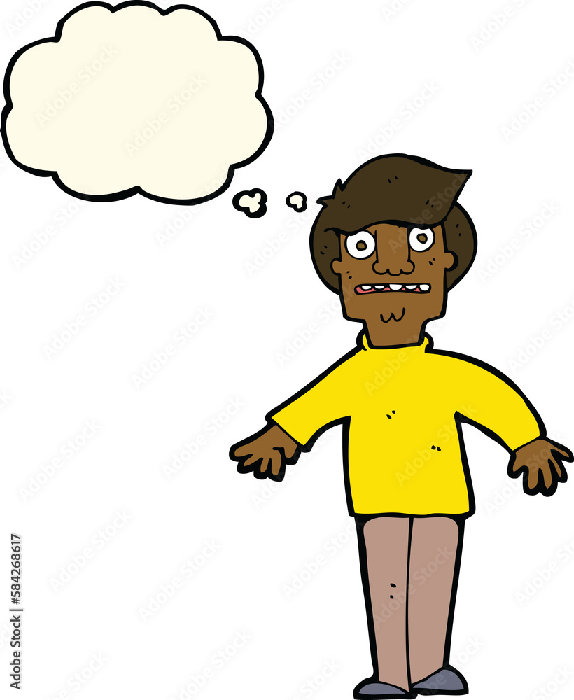cartoon shocked man with thought bubble cartoon shocked man with thought bubble