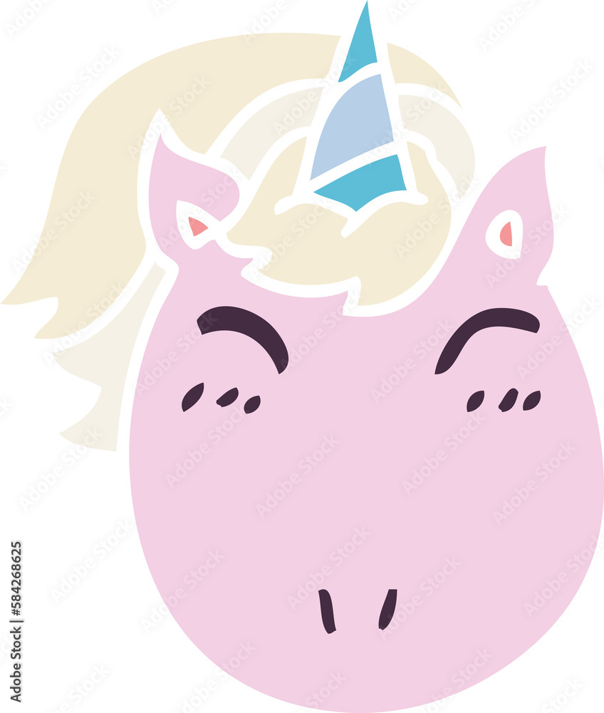 quirky hand drawn cartoon unicorn