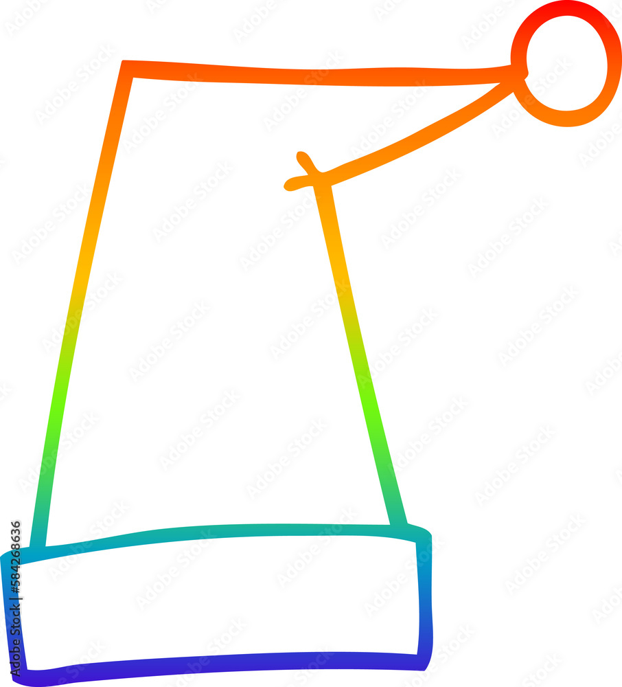 rainbow gradient line drawing cartoon elf hat rainbow gradient line drawing cartoon elf hat