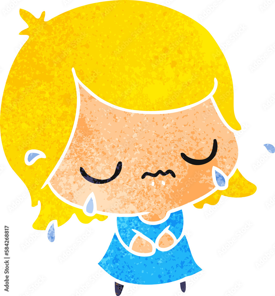 retro cartoon of cute kawaii girl retro cartoon of cute kawaii girl