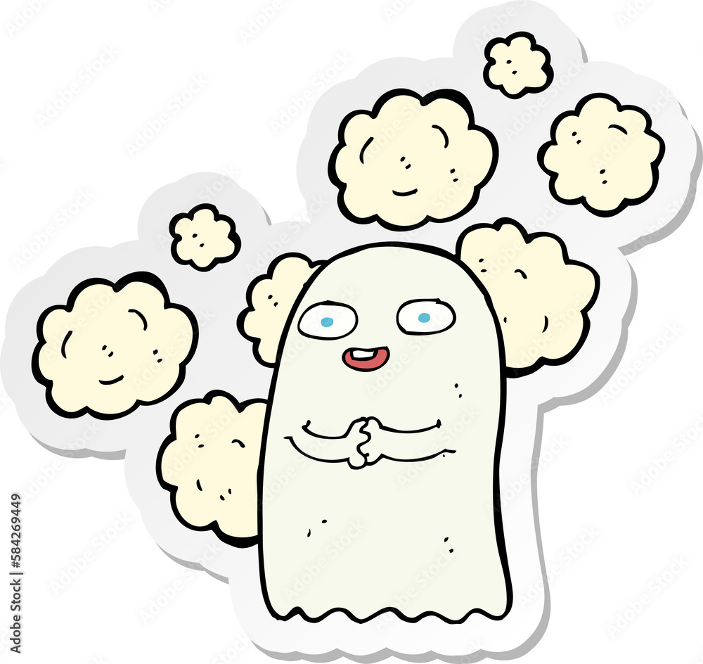 sticker of a cartoon ghost sticker of a cartoon ghost