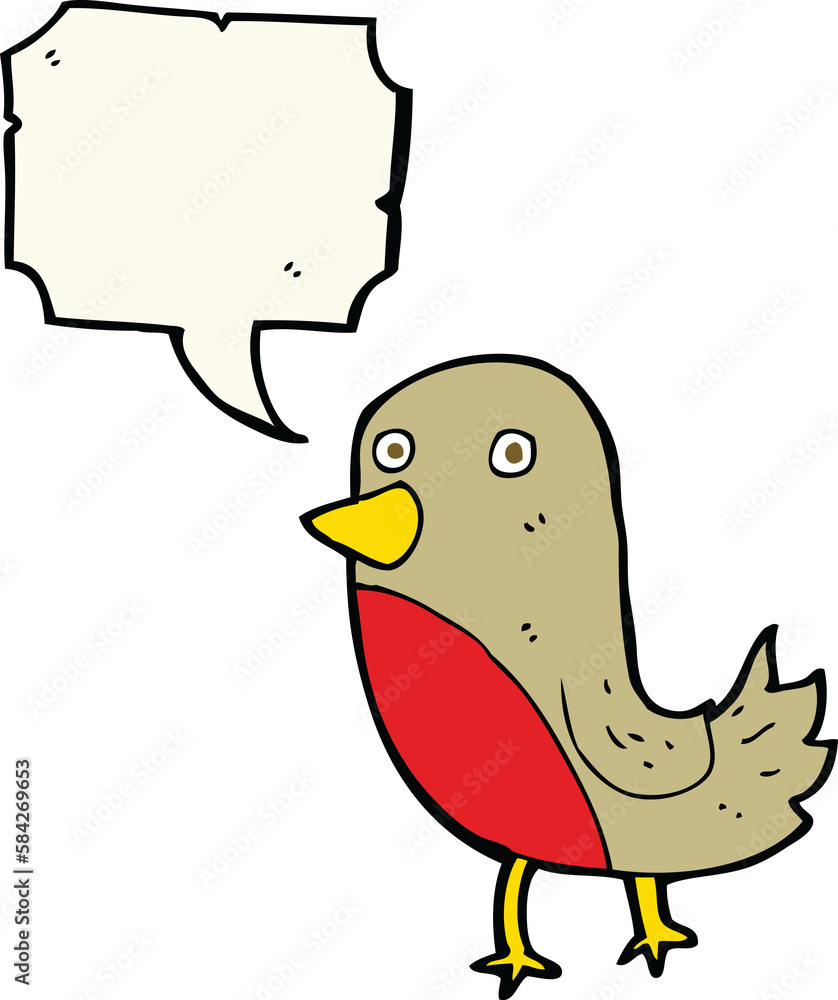 cartoon robin with speech bubble cartoon robin with speech bubble