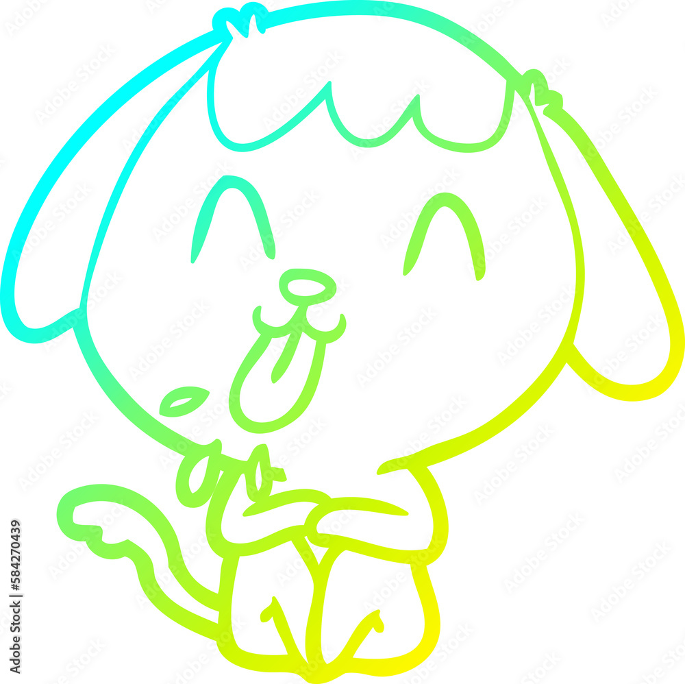 cold gradient line drawing cute cartoon dog cold gradient line drawing cute cartoon dog
