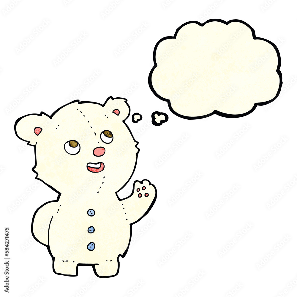 cartoon cute polar bear cub with thought bubble cartoon cute polar bear cub with thought bubble