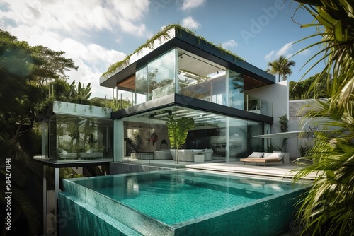 Stunning modern glass house...