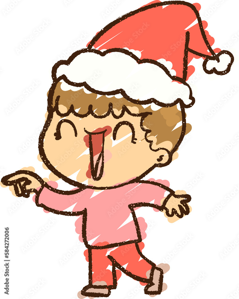 Christmas Man Chalk Drawing Christmas Man Chalk Drawing