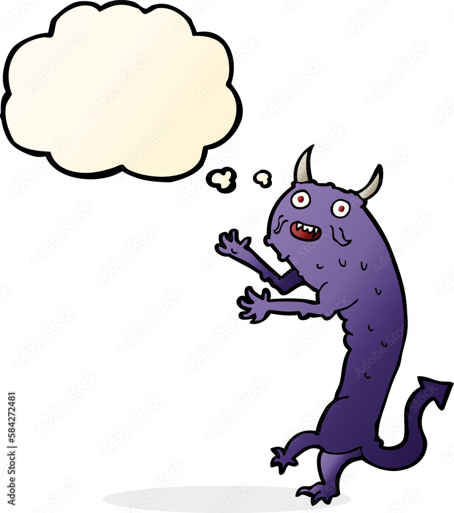 cartoon devil with thought bubble cartoon devil with thought bubble