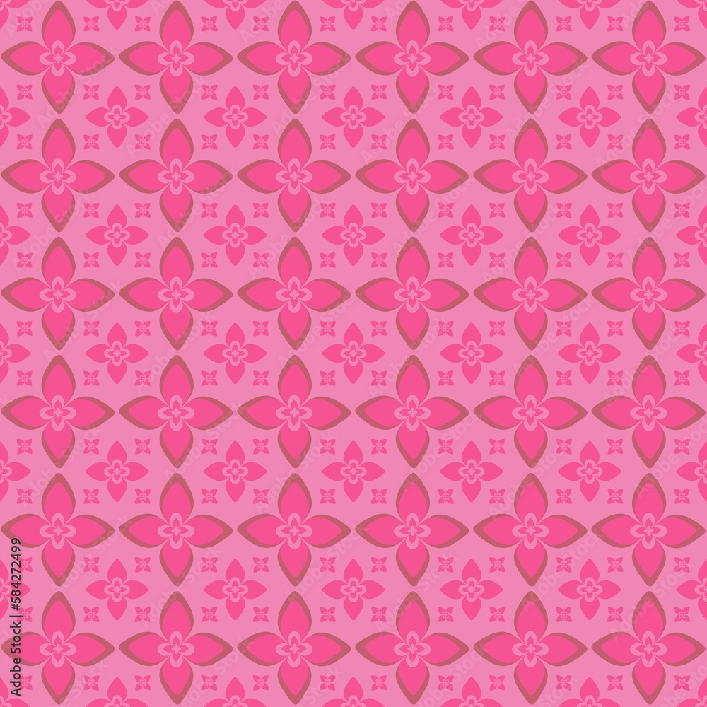 70's wallpaper seamless pattern with flower on pink background retro style,fabric print with canvas texture. 70's wallpaper seamless pattern with flower on pink background retro style,fabric print with canvas texture.