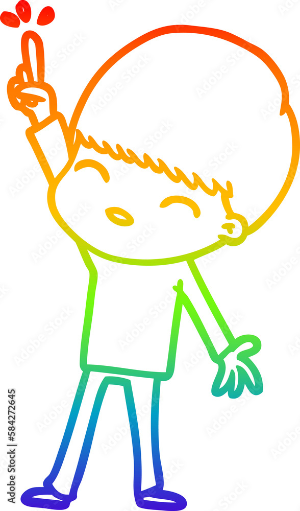 rainbow gradient line drawing happy cartoon boy rainbow gradient line drawing happy cartoon boy