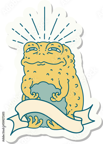 sticker of tattoo style toad character photo