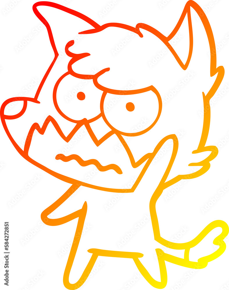 warm gradient line drawing cartoon annoyed fox warm gradient line drawing cartoon annoyed fox