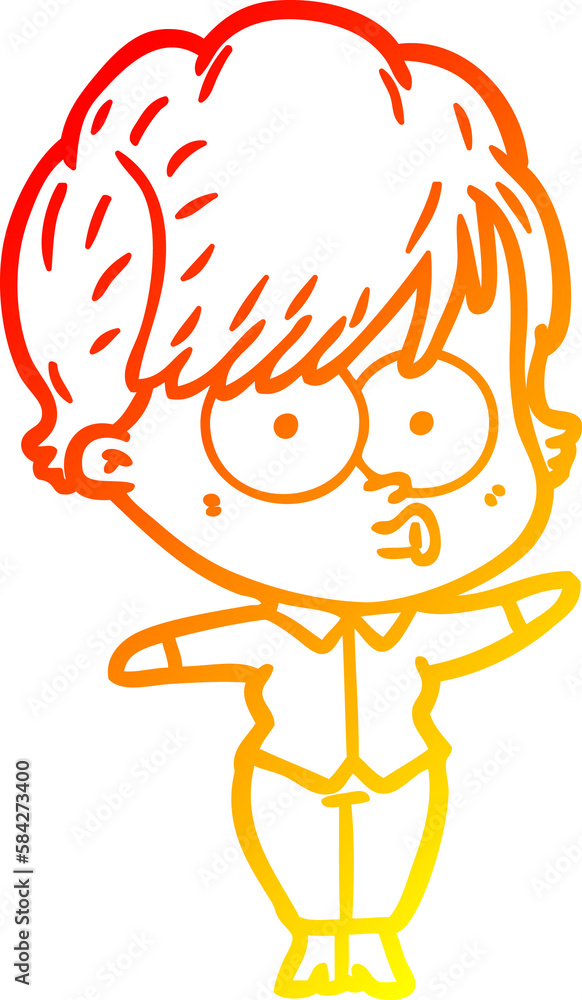 warm gradient line drawing cartoon woman warm gradient line drawing cartoon woman