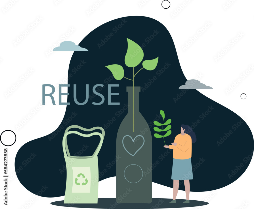 Reuse materials and recycle paper or plastic packaging.Zero waste ...