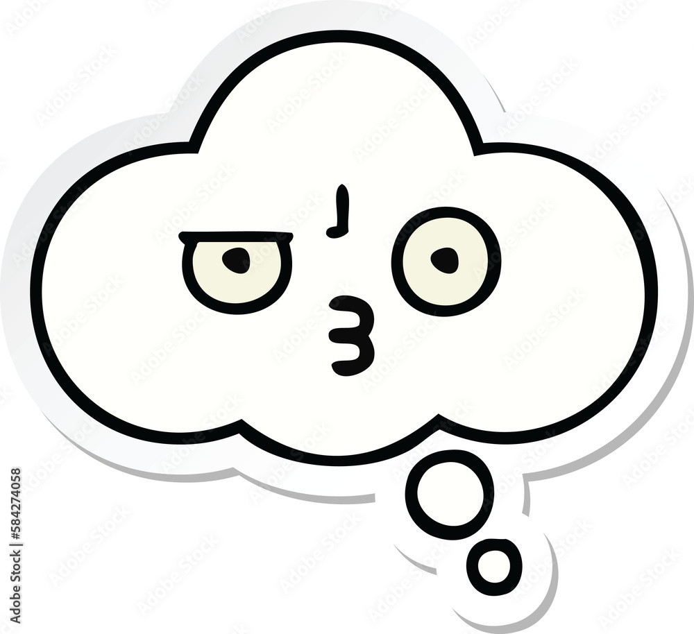 sticker of a cute cartoon thought bubble sticker of a cute cartoon thought bubble