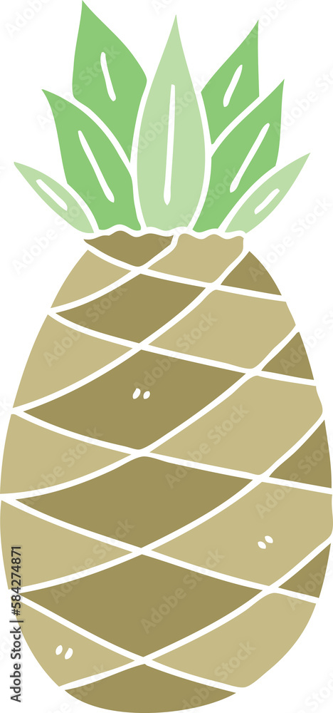 quirky hand drawn cartoon pineapple Stock Illustration | Adobe Stock