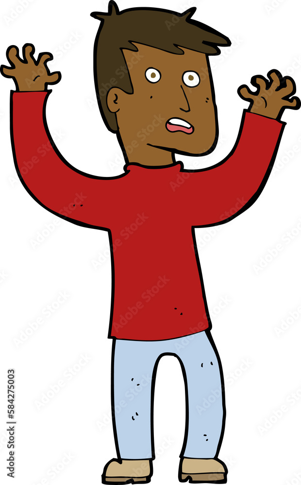 cartoon terrified man cartoon terrified man
