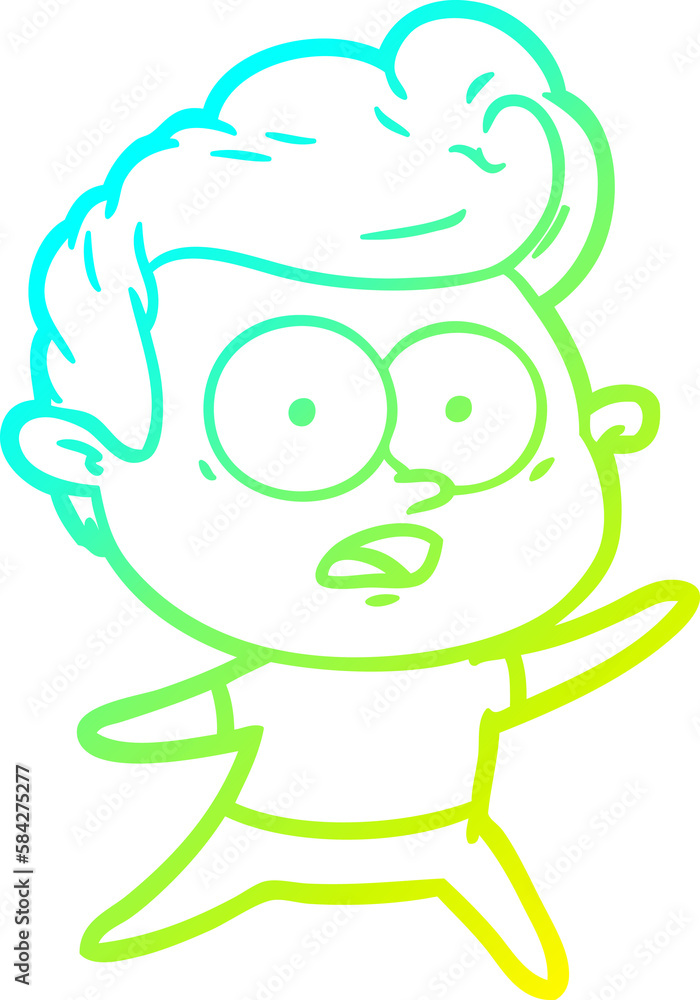 cold gradient line drawing cartoon staring man cold gradient line drawing cartoon staring man