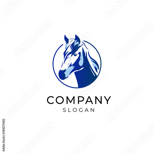 Luxurious horse logo design. Usable for business and brand company. Flat logo design template element.