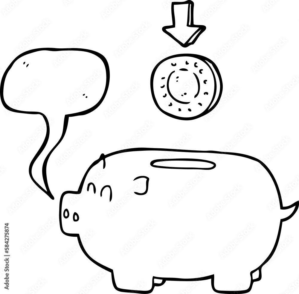 speech bubble cartoon piggy bank speech bubble cartoon piggy bank