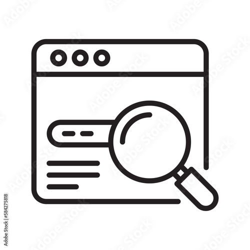 Search engine vector filled outline Icon Design illustration. SEO Development And Marketing Symbol on White background EPS 10 File