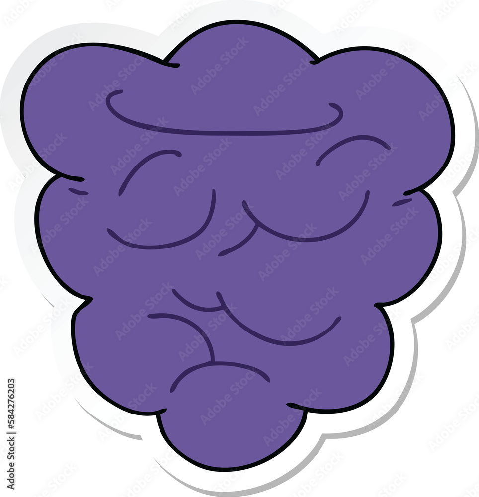 sticker of a quirky hand drawn cartoon berry sticker of a quirky hand drawn cartoon berry