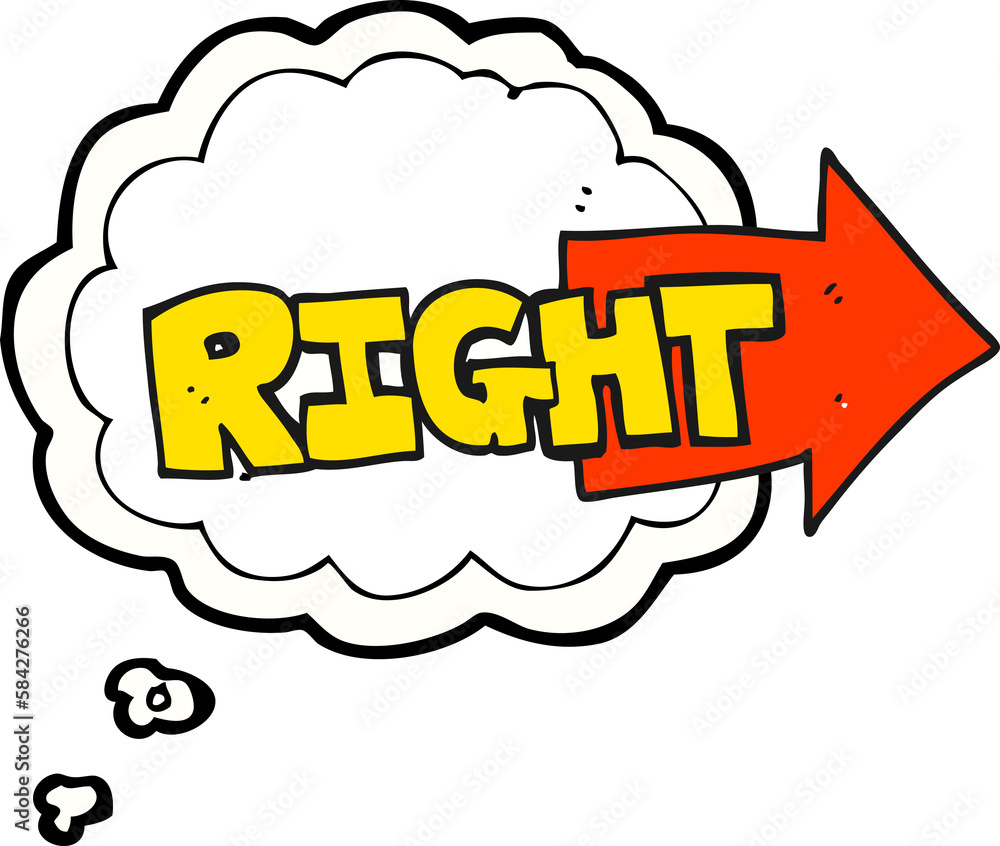 thought bubble cartoon right symbol pointing thought bubble cartoon right symbol pointing