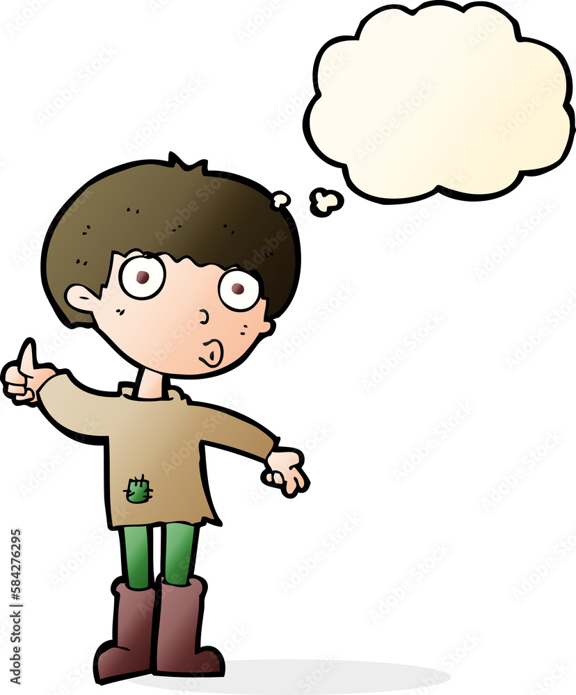 cartoon boy asking question with thought bubble cartoon boy asking question with thought bubble