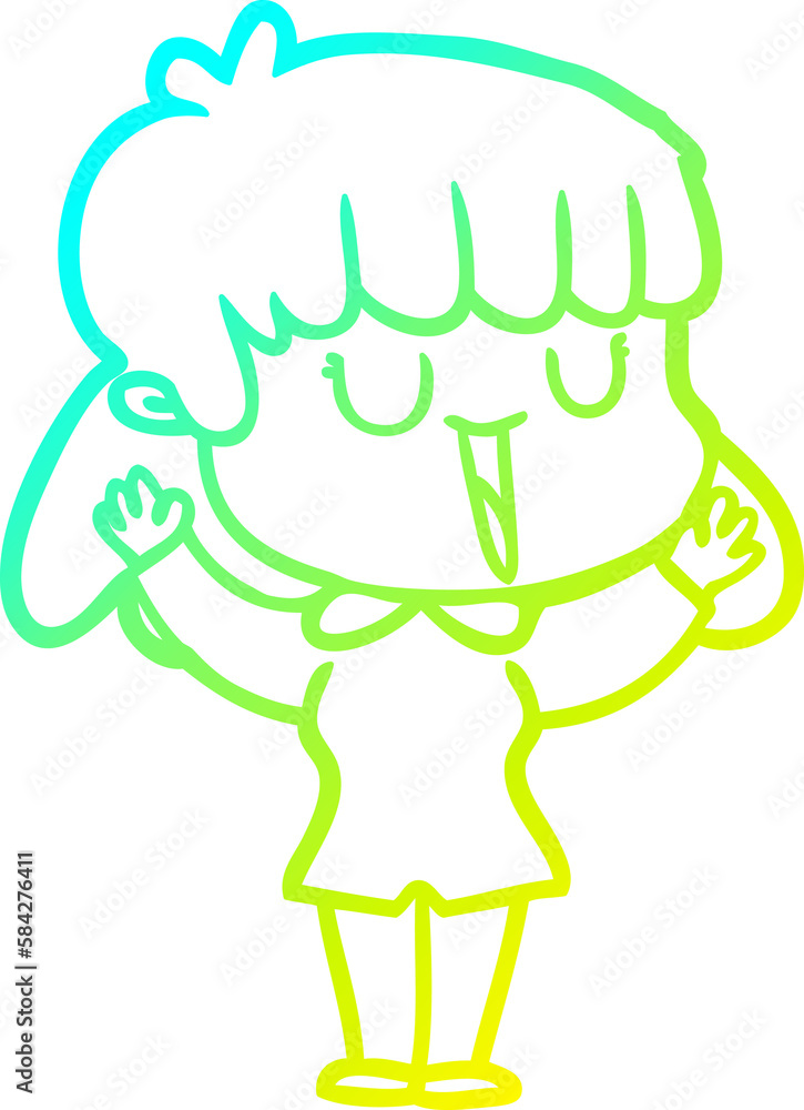 cold gradient line drawing cartoon woman cold gradient line drawing cartoon woman
