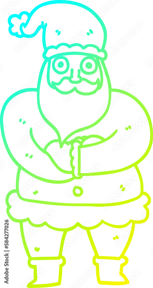 cold gradient line drawing cartoon santa cold gradient line drawing cartoon santa
