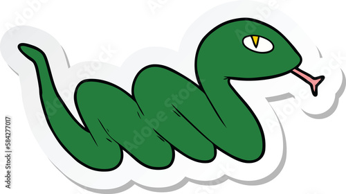 sticker of a cartoon slithering snake © lineartestpilot