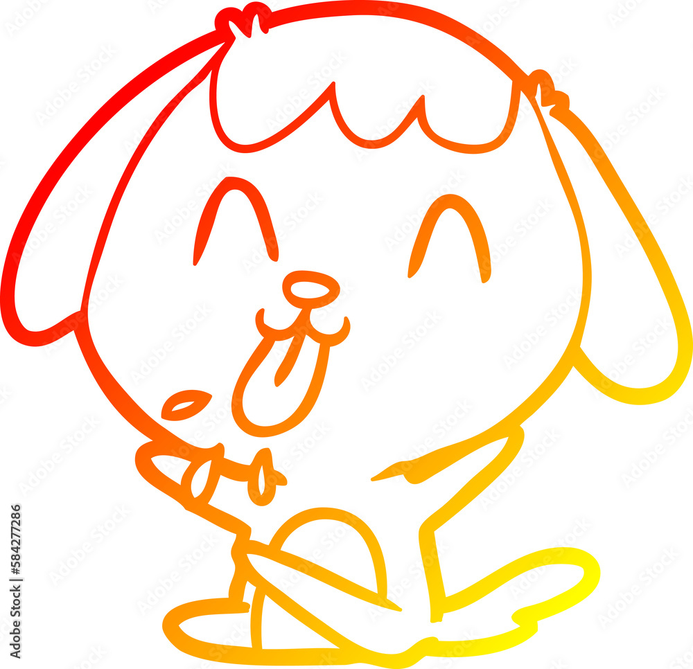 warm gradient line drawing cute cartoon dog warm gradient line drawing cute cartoon dog