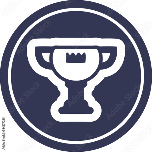 trophy award circular icon
