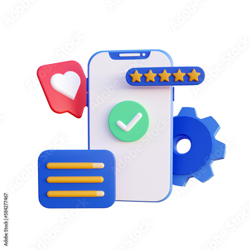 3d render of recommendation setting fixed smartphone Transparent Background