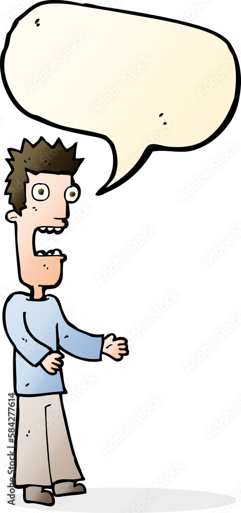 cartoon man freaking out with speech bubble cartoon man freaking out with speech bubble